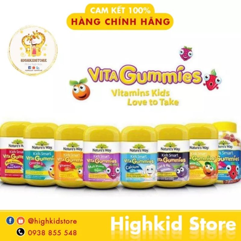 [HÀNG ÚC] Kẹo dẻo Nature’s Way Vita Gummy 60 viên.