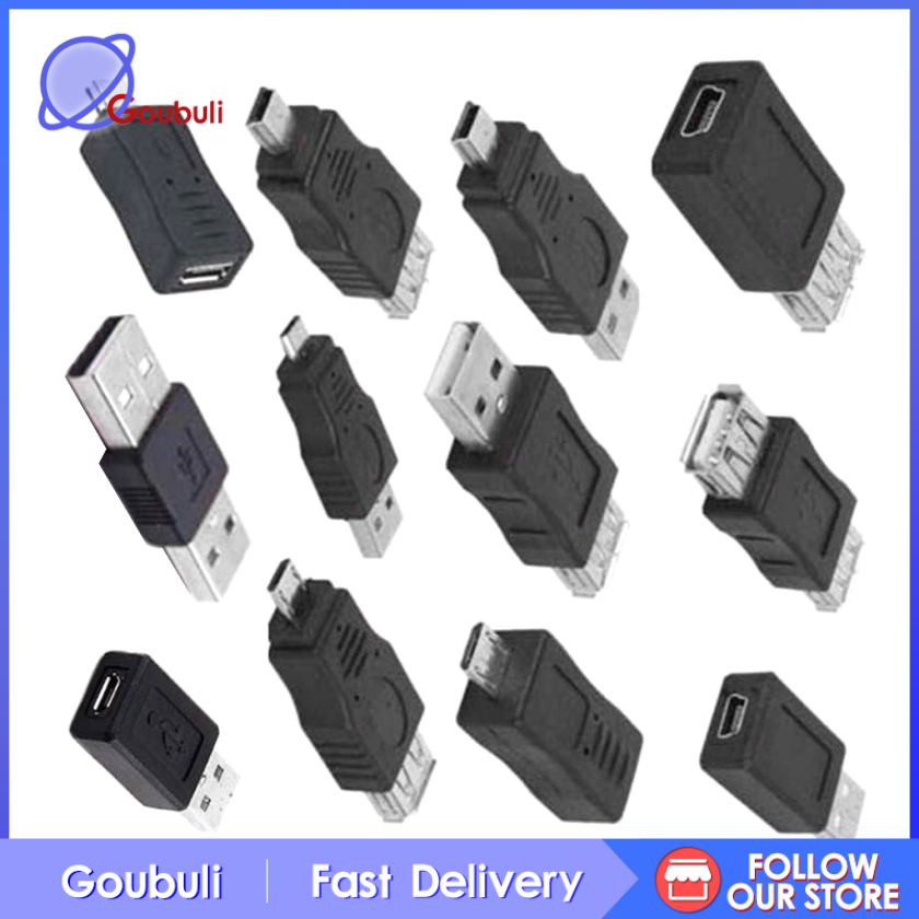 Set 12 Đầu Chuyển Đổi Otg Usb 2.0 A Male Sang Female Micro-B | BigBuy360 - bigbuy360.vn