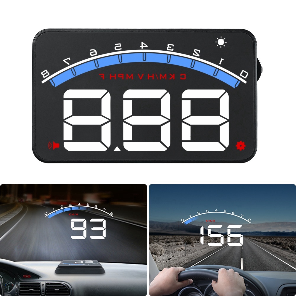 Thiết bị cảnh báo tốc độ cho xe ô tô HUD Head Up Display MPH / KMH Speed Temp