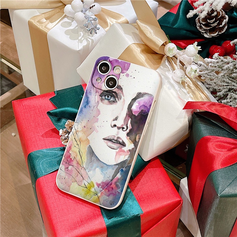 Ốp iphone cạnh vuông Mặt người độc đáo cho ip 6/8/7/plus/x/xr/xsmax/12 pro max/11pro max/13 pro max-nt028