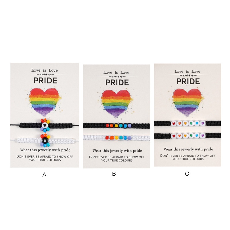 Set 2 Vòng Tay Bện Dây Xỏ Hạt Nhiều Màu Phong Cách Bohemian