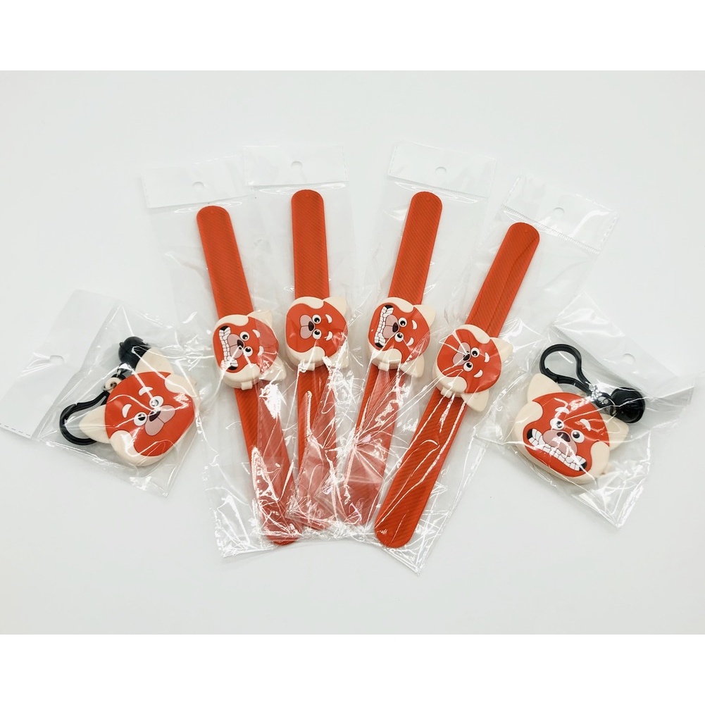 Turning Red Cartoon Bear Keychain Bag Pendant Bracelet Wristband Toy Birthday Children's Day Gifts For Kids