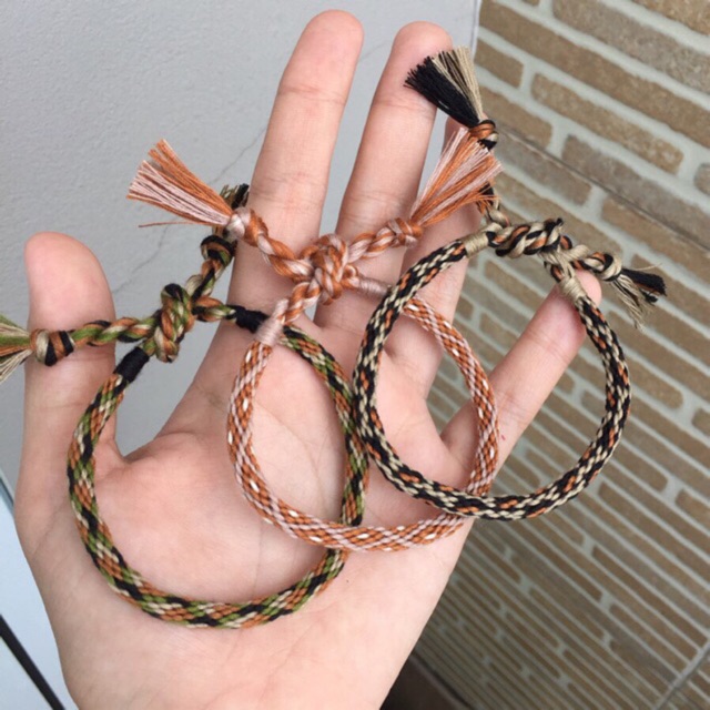 Vòng chỉ kumihimo màu camo