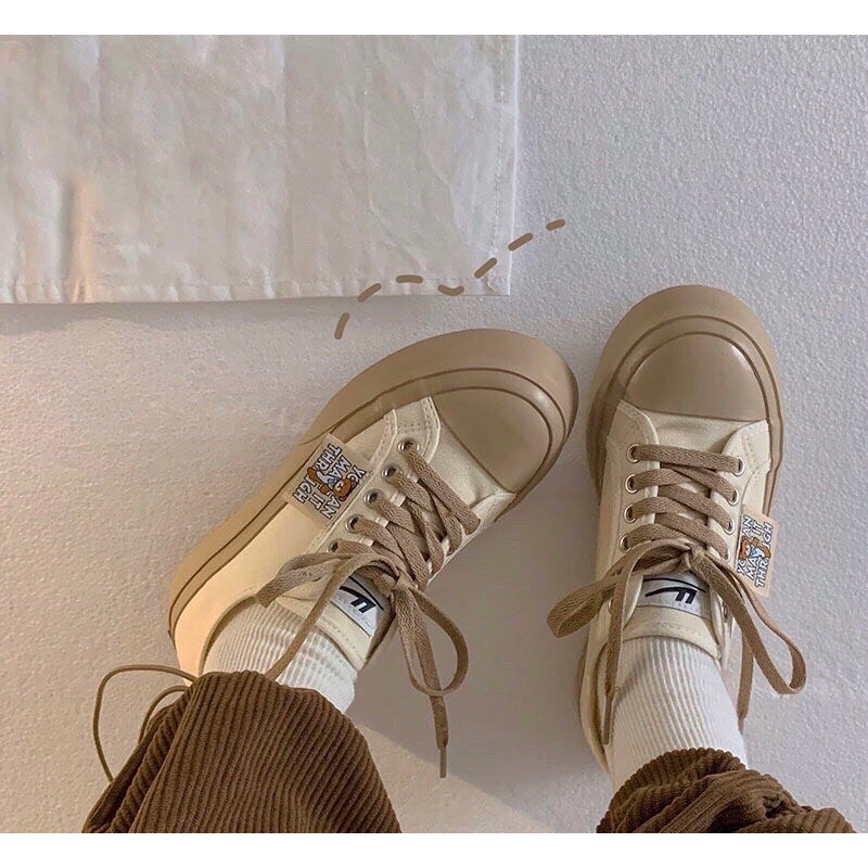Giày thể thao nữ đi học độn đế bigsize sneaker đẹp trắng BRATINA G008