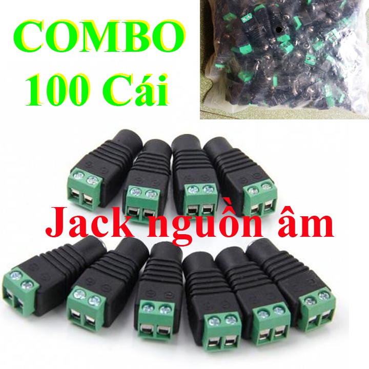 100 jack DC nguồn 12v Âm VẶN VÍT - jack DC Âm VẶN VÍT - jack 12v cái - jack nguồn camera âm