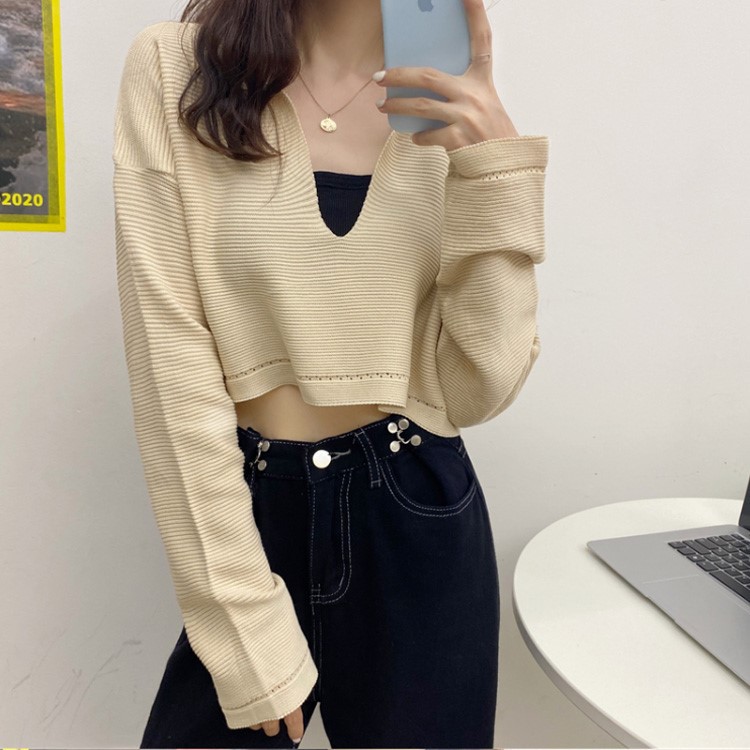 [SẴN] Áo croptop len khoác Ulzzang Quảng Châu ALC38 | BigBuy360 - bigbuy360.vn