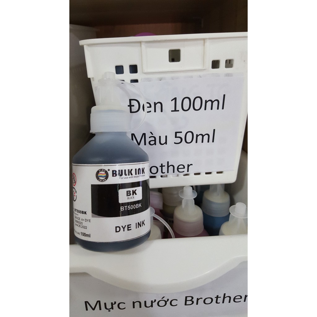 bộ 4 chai Mực in Phun Brother ( ĐEN 100ML-MÀU 50ML)