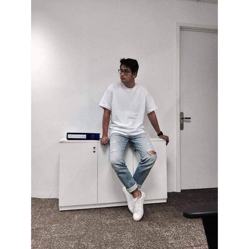 White and Black Kirkland T-shirt/ Áo Kirkland oversize cotton 100%