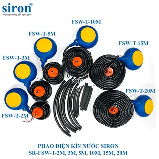Phao điện kín nước chống cạn, chống tràn bể nước Siron cấp dây 10m, 15m hoặc 20m Sr-FSW-10M, Sr-FSW-15M, Sr-FSW-20m
