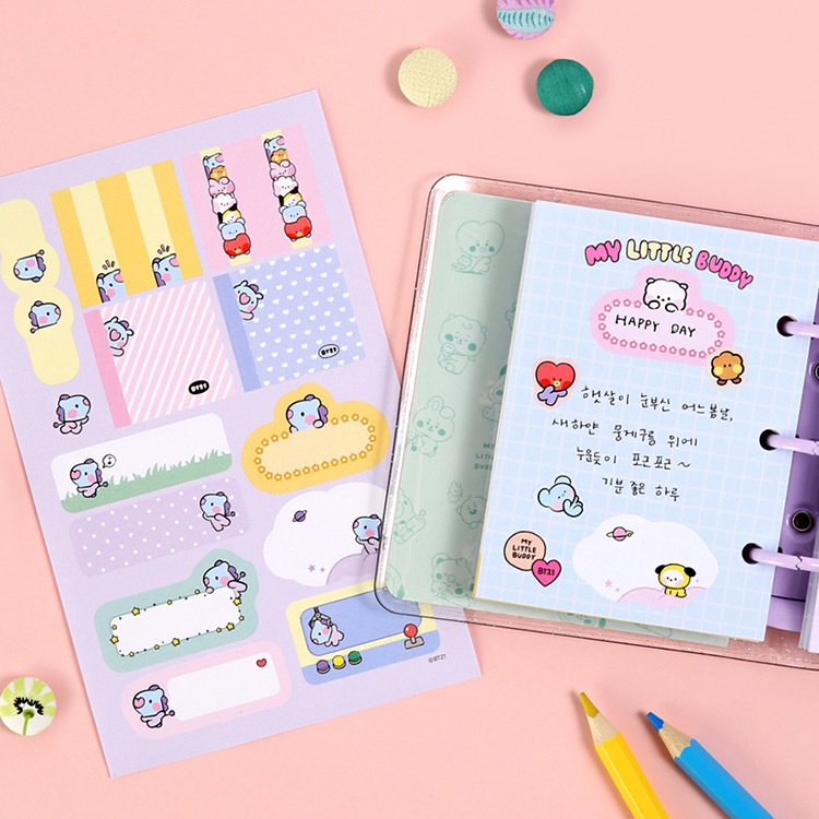 Miếng Dán Trang Trí Sổ Tay Hình  Dễ Thương DIY BTS BT21