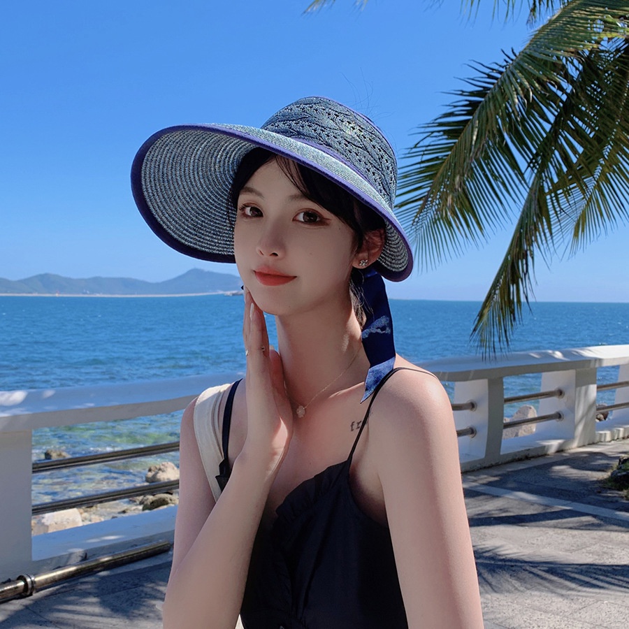 Mũ cói hở nóc,hở đầu vành rộng đội đi biển đủ màu chuyên buôn