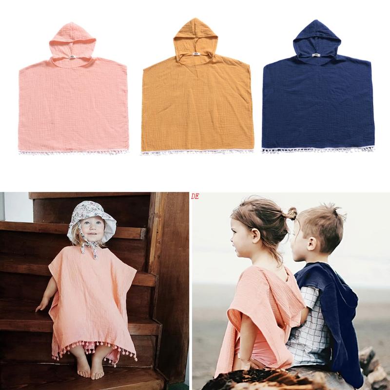 Áo Choàng Tắm Sát Nách Có Nón Cho Bé Trai Đi Biển