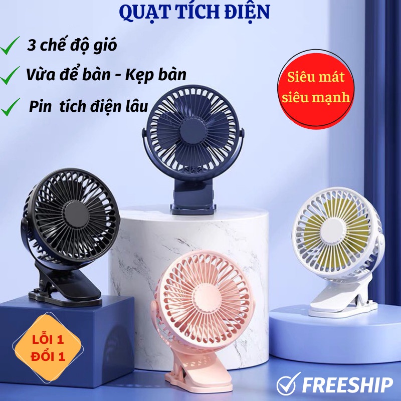 Quạt Tích Điện Quạt Kèm Bàn 3 Cấp Độ Gió Siêu Mát Moda.H