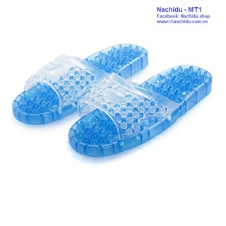 Dép lê nhựa massage chân đi trong nhà, dép nhà tắm, màu Xanh dương Nachidu - MT1