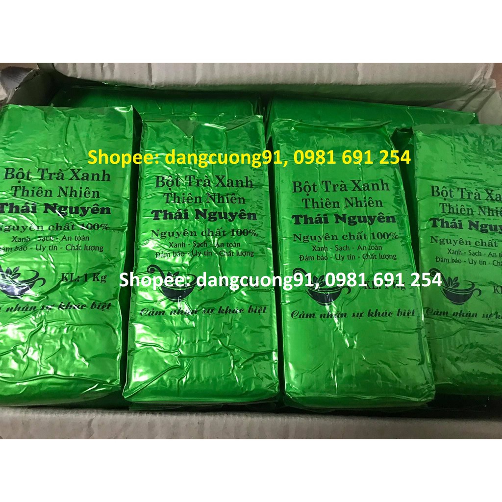 Bột trà xanh Thái Nguyên túi 1kg ( nguyên chất, loại đặc biệt, thơm, không pha, bao test )