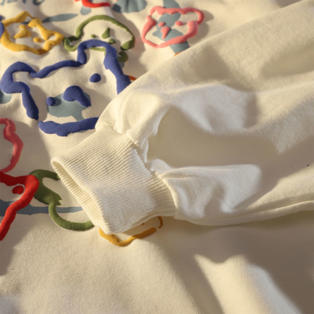 Áo Thun Tay Dài Cổ Tròn In Hình Gấu Xốp Phong Cách Retro Nhật Bản Cho Nam Và Nữ | BigBuy360 - bigbuy360.vn