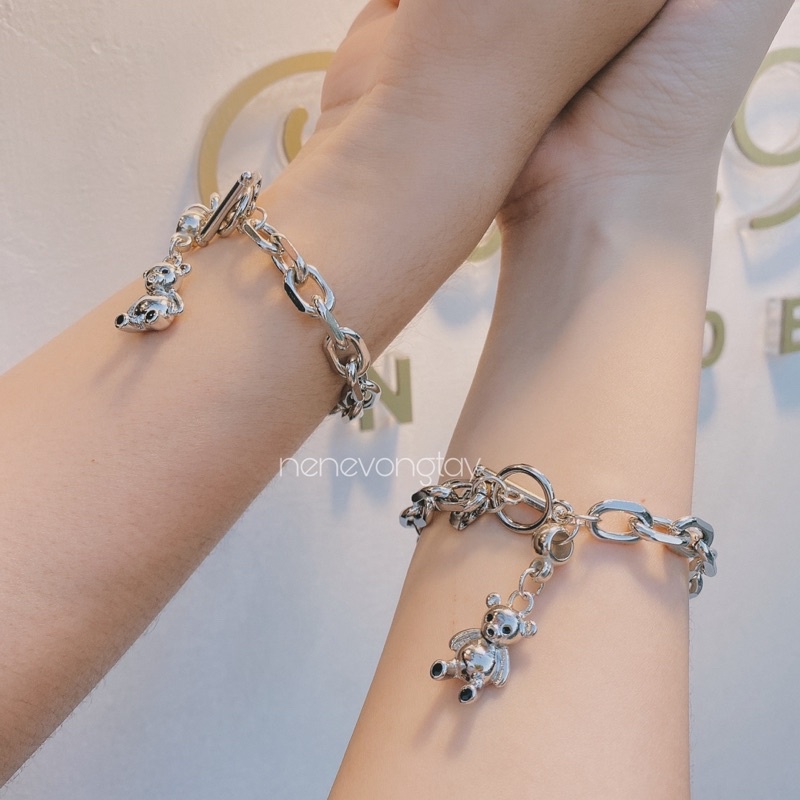 Vòng tay gấu teddy khoá OT ko đen ko rỉ