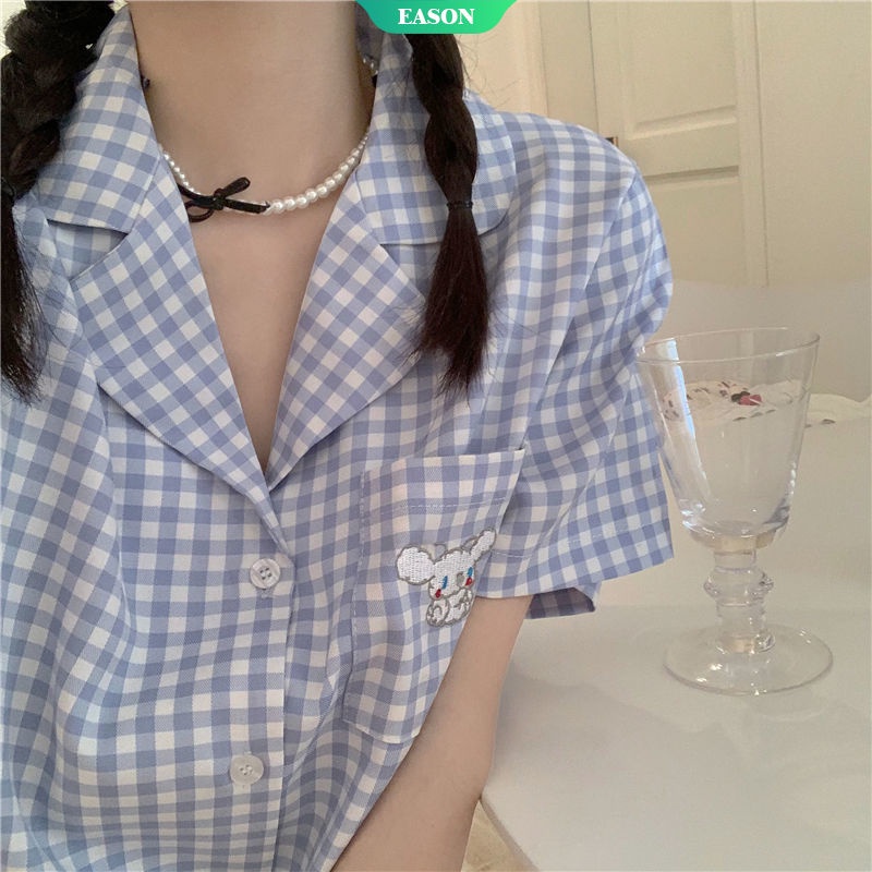 Bộ Đồ Ngủ Tay Ngắn Họa Tiết Chú Chó Cinnamoroll Dễ Thương Cho Nữ