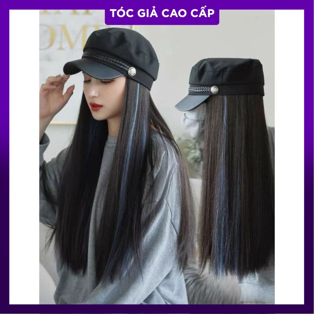 tóc giả kèm mũ kiểu thẳng line mới