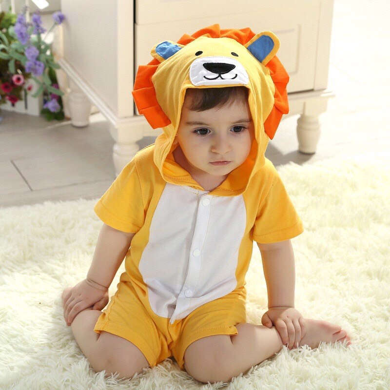 Bộ body hình Thú cho Bé Trai Bé Gái ngộ nghĩnh 100% Cotton Mềm Mịn mẫu mới từ 3-12kg