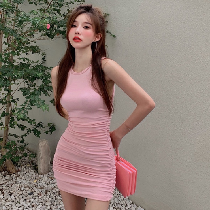 Đầm không tay IELGY dáng ôm phong cách Hàn Quốc cho nữ