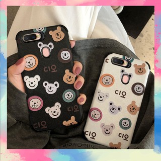 Ốp Lưng Oppo Da IMD Chống Bẩn, Chống ố Bear Cartoon - D030