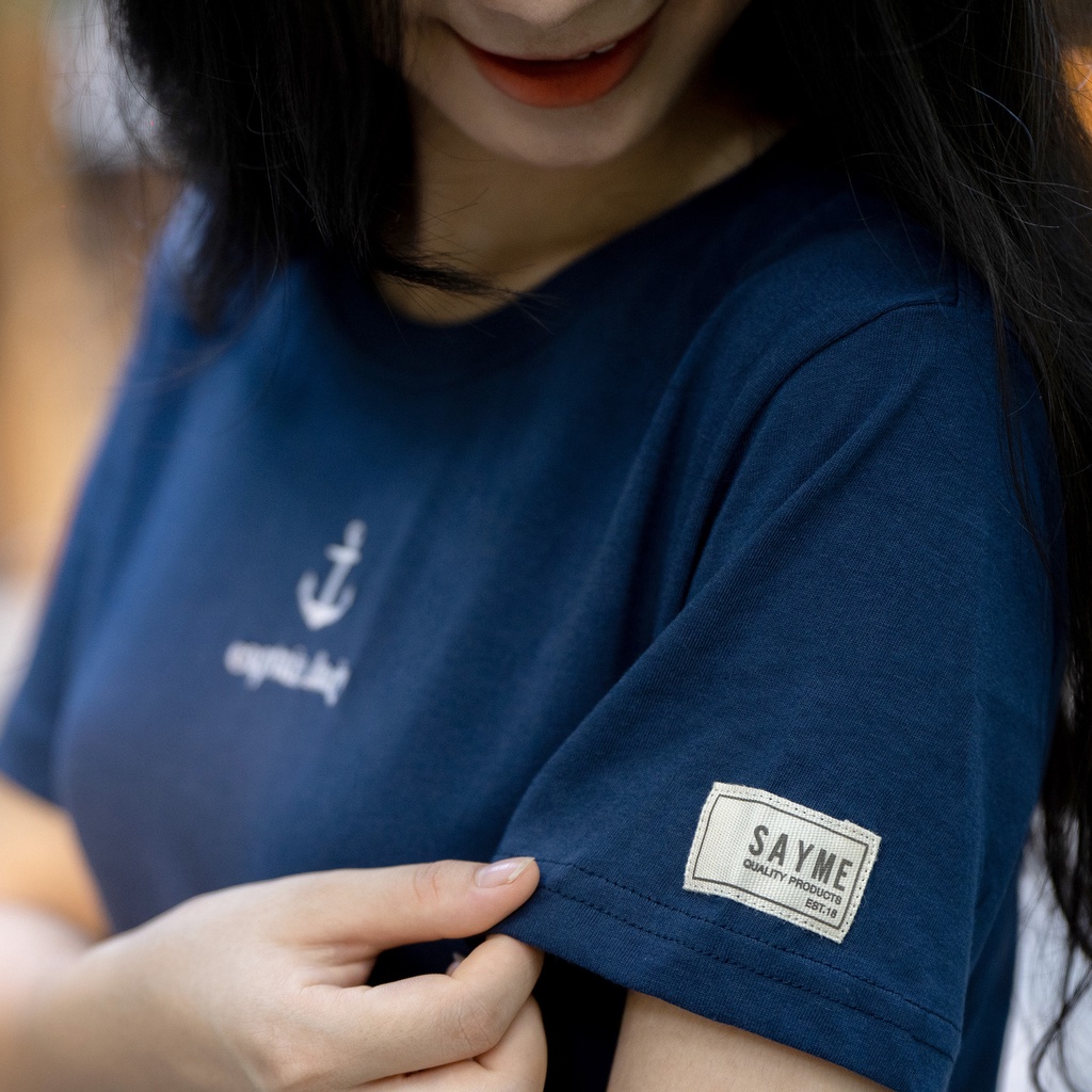 Váy suông nữ SAYME đầm thun cotton dáng dài xẻ tà WBDR0078