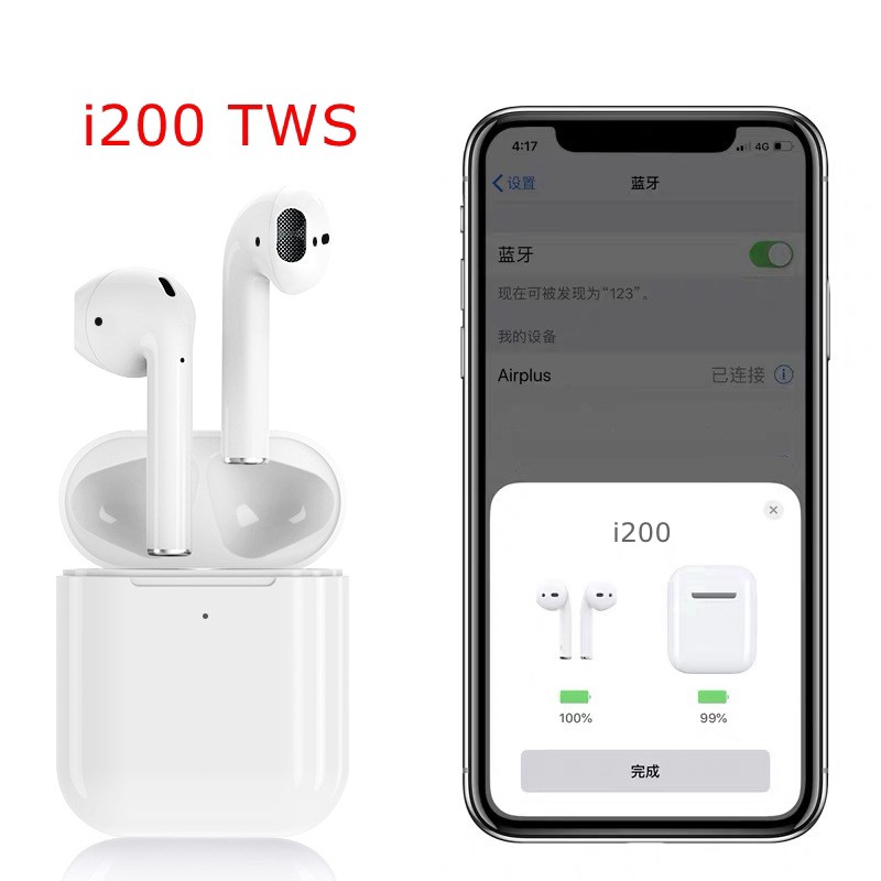 Tai Nghe Bluetooth i200 TWS Hỗ Trợ Sạc Không Dây, Cảm Ứng Vân Tay, Dùng cho cả Android và IOS | BigBuy360 - bigbuy360.vn