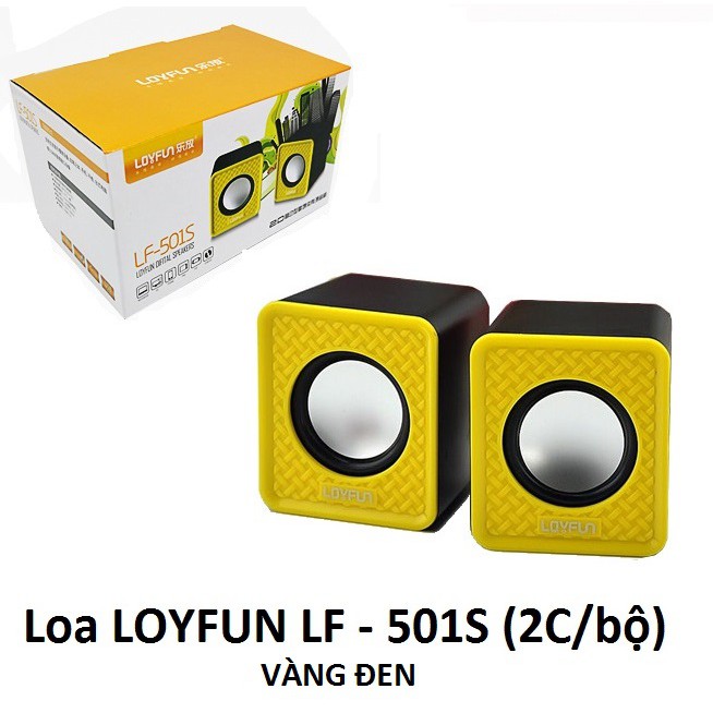 LOA BỘ VI TÍNH LOA CẶP LOYFUN LF 501S 2 CÁI 1 BỘ MÀU ĐỎ ĐEN, XANH ĐEN, VÀNG ĐEN