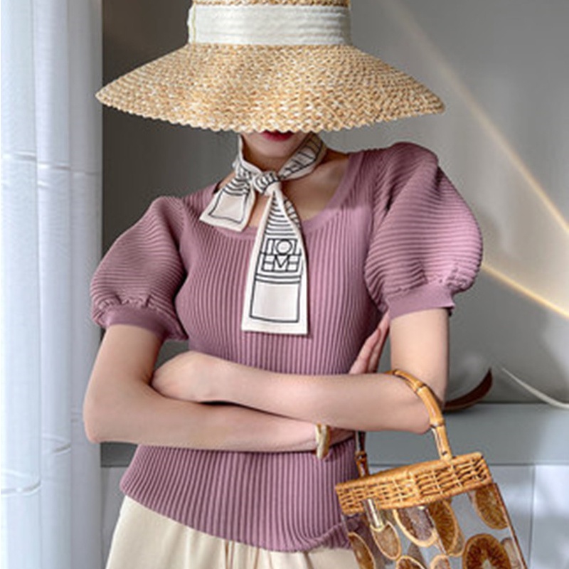 Áo thun SUXI tay phồng ngắn đơn giản dành cho nữ