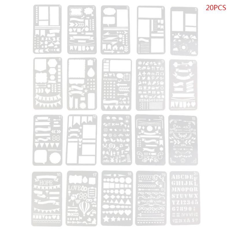 Set 20 Khuôn Mẫu Cắt Thẻ Trang Trí Thủ Công Cho Trường Học / Văn Phòng