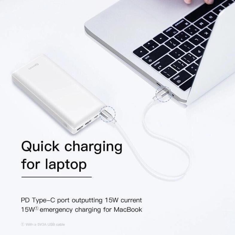 Pin sạc dự phòng 30.000mAh chính hãng Baseus Tablet/ Laptop/ Macbook (15W PD Fast charge, 2Port USB+ Type C)