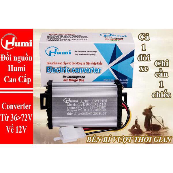 Đổi Nguồn Xe Điện về 12V Humi Inverter Cao Cấp