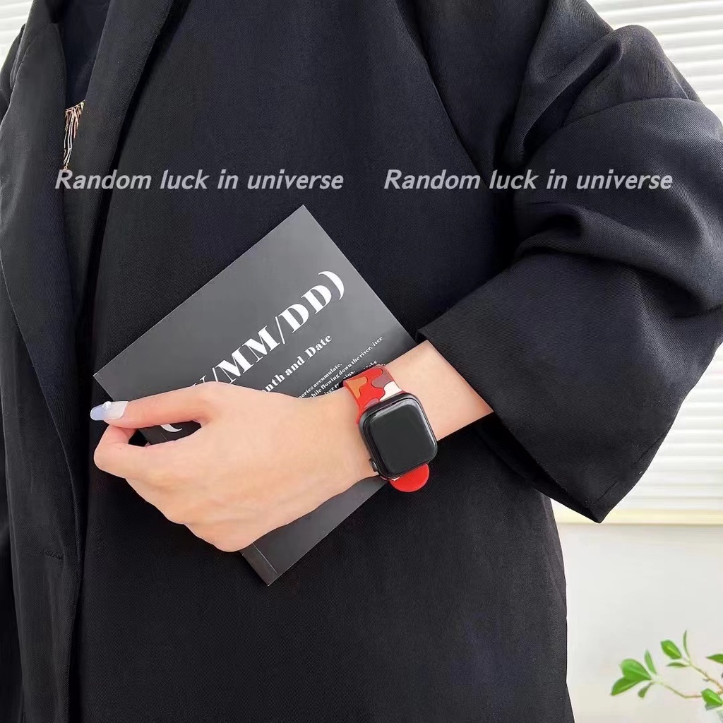 Dây Silicone HọA TiếT RằN Ri Cho ĐồNg Hồ Apple 8 7 6 SE 5 4 41mm 45mm 44mm 40mm iWatch 3 2 1 38mm 42mm
