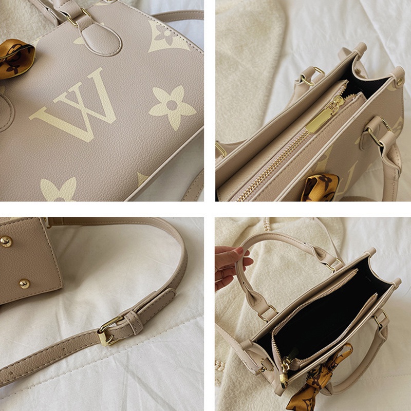 Túi đeo chéo phối khăn lụa kích cỡ lớn phong cách thời trang hàn quốc dành cho phái nữ