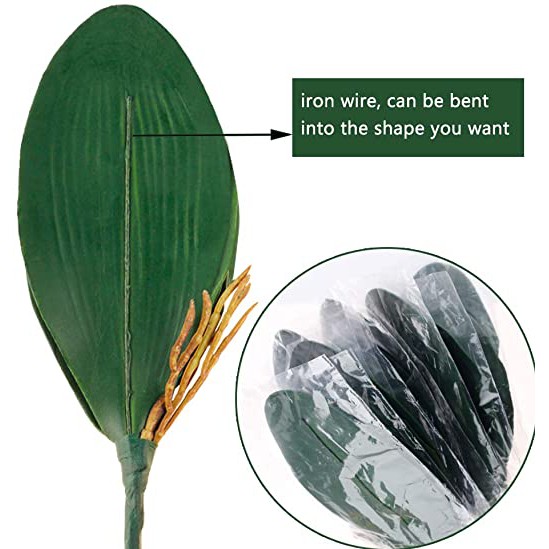 Nhánh lá cây phong lan giả bằng nhựa trang trí tiệc cưới