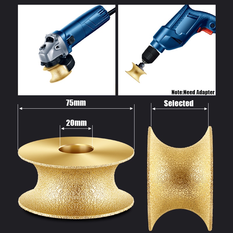 Đĩa Mài 20mm Cạnh Tròn Đường Kính 75mm Chuyên Dụng Cho Máy Mài Đá Hoa Cương