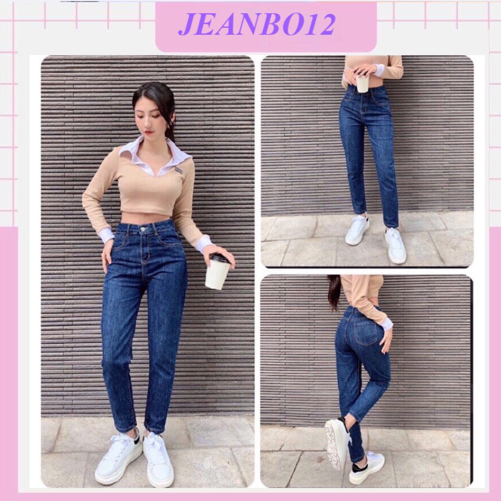 Quần jean bò baggy nữ cạp cao hàng Quảng Châu phong cách Hàn Quốc sành điệu style năm 2022