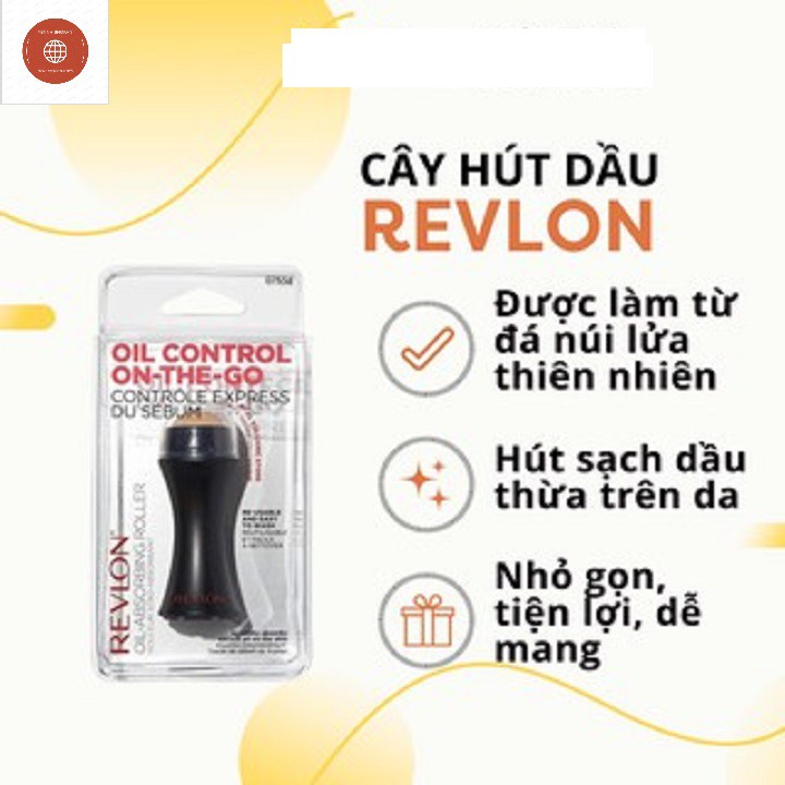 Cây Lăn Hút Dầu Revlon Oil-Absorbing Volcanic Roller Làm Từ Đá Núi Lửa Tự Nhiên Giúp Thấm Hút Dầu Thừa Trên Da Mặt