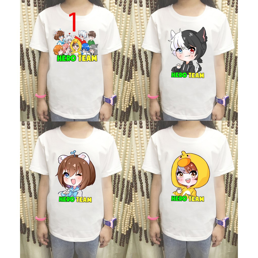 Áo hero team nam nữ cho các bé