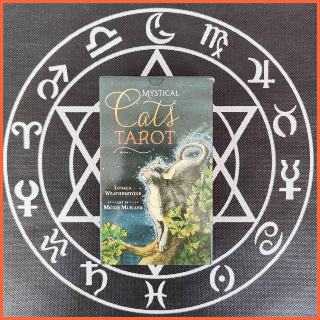 Bộ Bài Tarot Phiên Bản Tiếng Anh Hình Mèo Và Hoa Màu Sắc Ngôn Ngữ Oracle Sử Dụng Trong Gia Đình chunvn