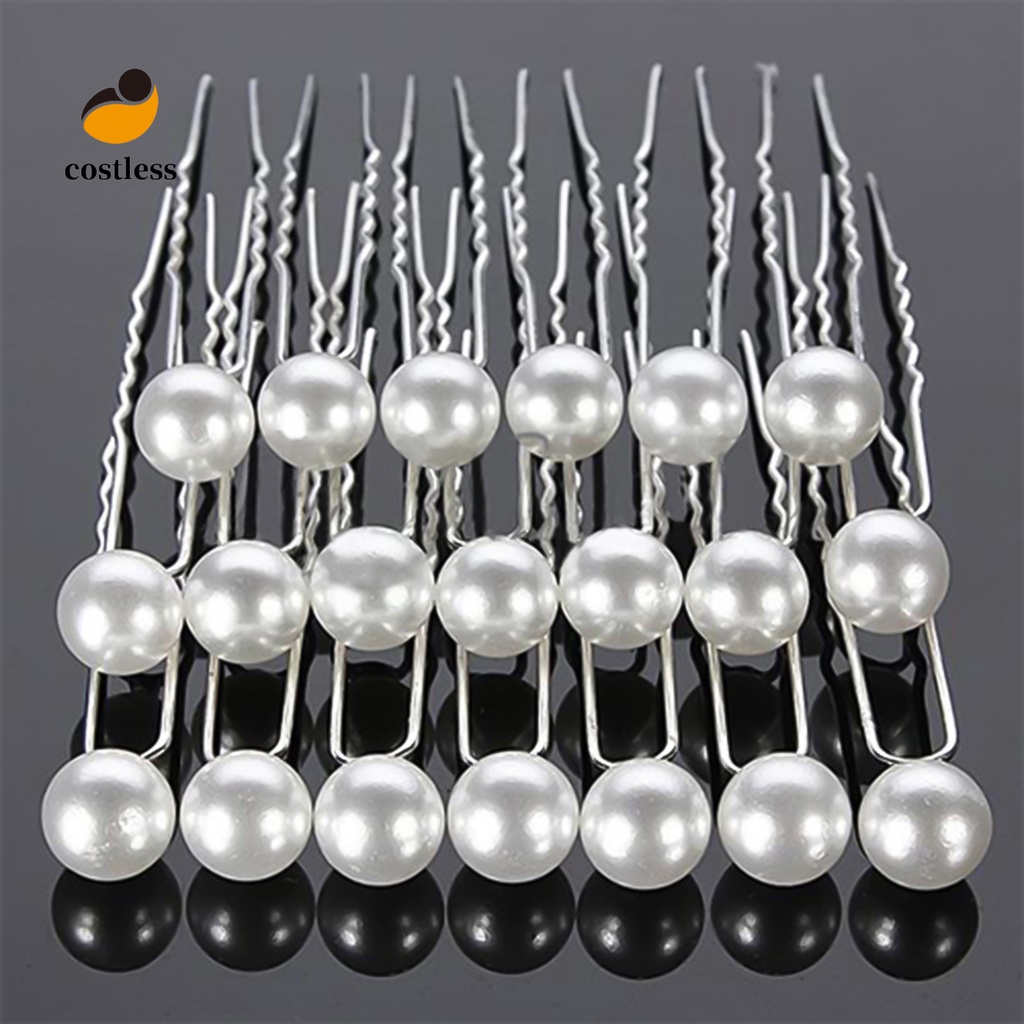 Set 20 ghim cài tóc chữ u đính hạt châu thời trang