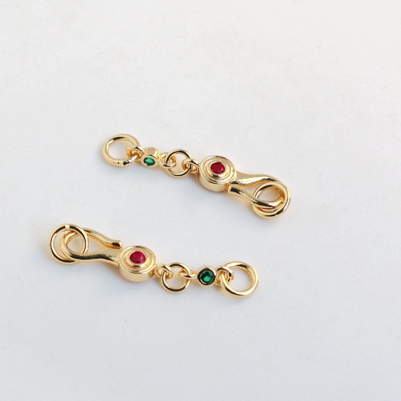 Cặp Móc Khóa Mạ Vàng 14K Đính Đá Zircon Tự Làm