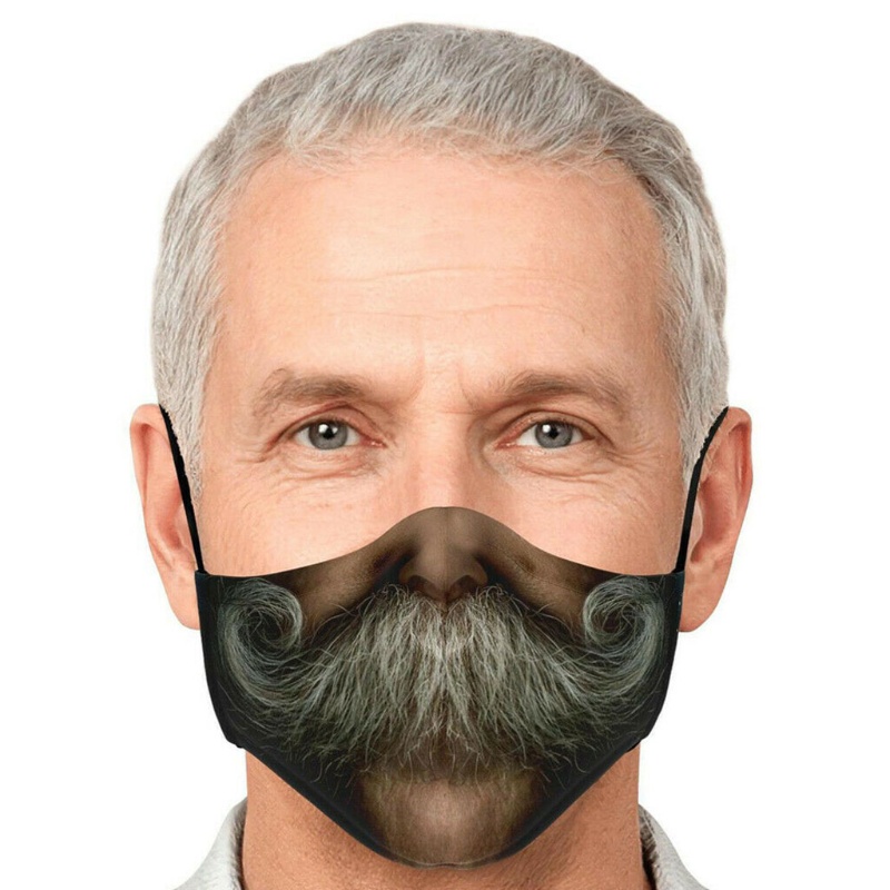 Khẩu trang cotton chống bụi in hình mặt cười 3D có thể giặt sạch và tái sử dụng cho nam và nữ