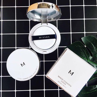 Phấn nước missha m magic cushion spf 50+ pa+++ tặng kèm 1 lõi phấn cùng trọng lượng + 1 bông phấn đánh cushion missha