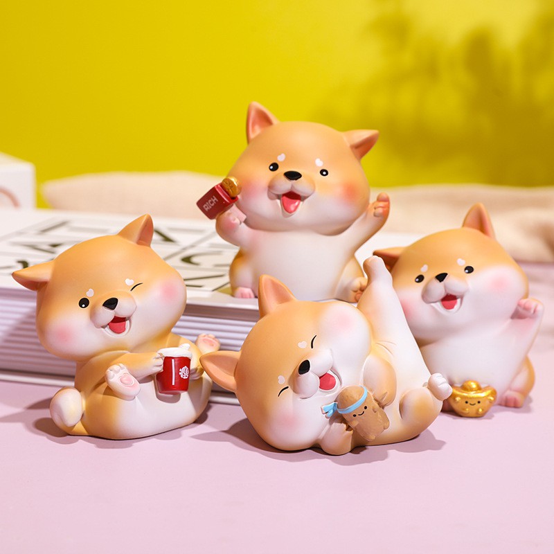 [Size lớn] Mô hình cún Bingo chó Shiba tài lộc may mắn dễ thương trang trí bàn làm việc, taplo ô tô, bày kệ phòng khách