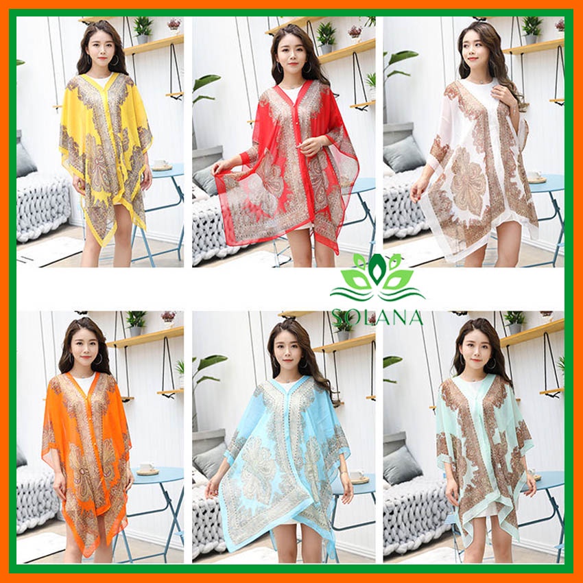 Áo Choàng Đi Biển, Chất Liệu Voan Siêu Đẹp, Hàng Quảng Châu Loại 1, Khăn Choàng., Phụ KIện Chụp Ảnh,  SOLAN
