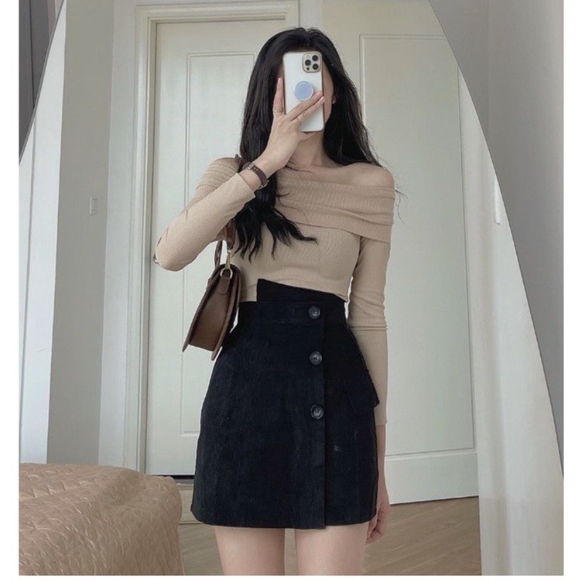 ÁO LEN TĂM TRỄ VAI THU ĐÔNG SEXY