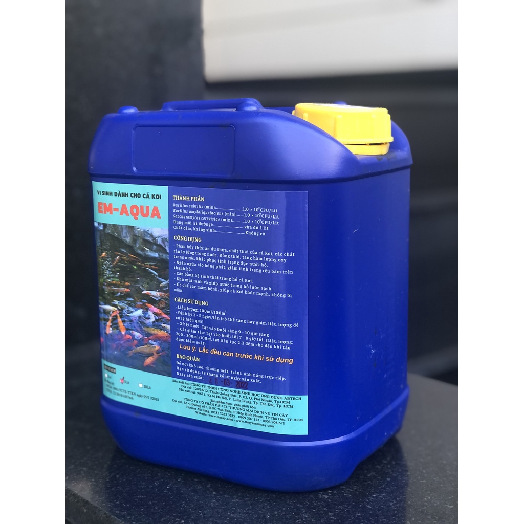 Chế Phẩm Vi Sinh Xử Lý Nước Hồ Cá Koi – Men EM AQUA cá Koi Cân Bằng Hệ Sinh Thái Trong Hồ Cá, Làm Sạch Nước