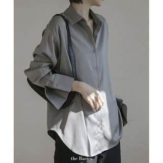 Áo sơ mi cotton lụa trơn